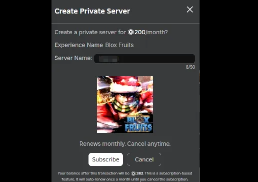 blox fruits private server